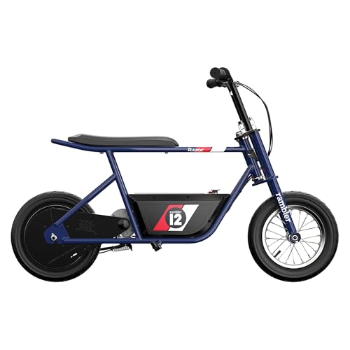 Razor Rambler 12 Electric Retro Minibike for Adults with 250W Motor, 12 Inch Tires, & 24V Battery, Dark Blue