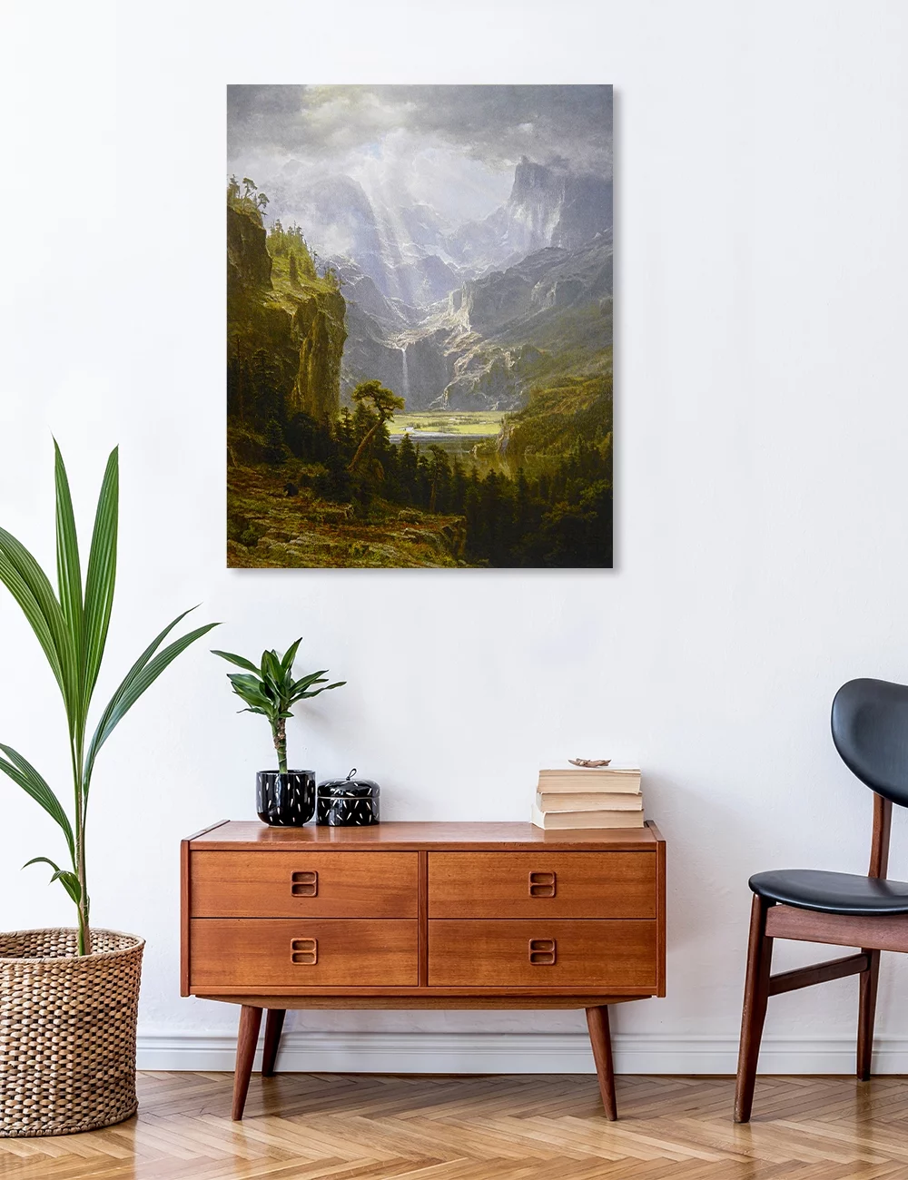 DECORARTS - Rocky Mountains by Albert Bierstadt. Giclee Print on Canvas Fine Art for Wall Decor Ready to Hang. 30" H x 24" W