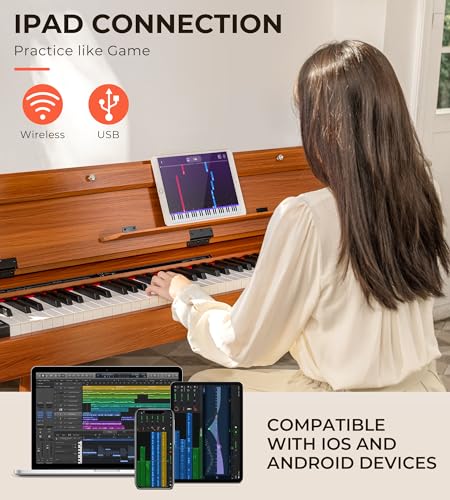 Digital Piano 88 Key Weighted Keyboard, Full-Size Electric Piano For Beginners, Piano 88 Keys Supports Usb-Midi Connecting, With Sheet Music Stand