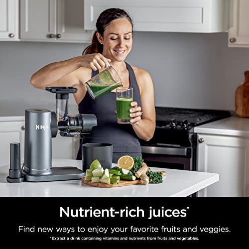 Ninja NeverClog Cold Press Juicer, Powerful Slow Juicer with Total Pulp Control, Countertop, Electric, 2 Pulp Functions, Dishwasher Safe