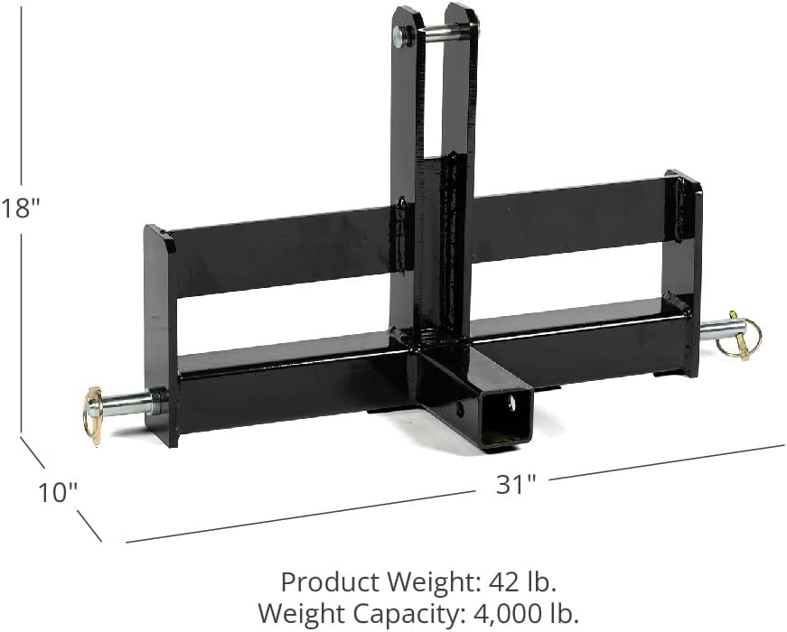 Titan Tractor Drawbar with Suitcase Weight Brackets 2 Receiver CAT 1 3-Pt