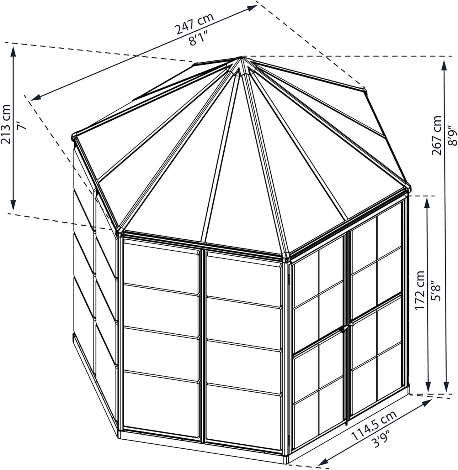 Palram - Canopia Oasis Greenhous - 7' x 8' x 9' - Gray