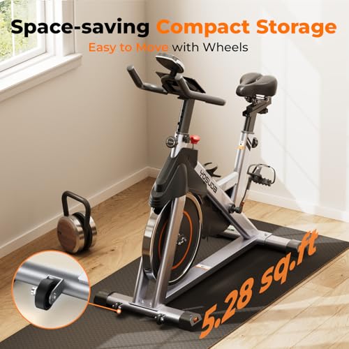 YOSUDA Exercise Bike, Brake Pad Stationary Bike for Home with Exclusive App, Magnetic Indoor Cycling Bike with 300 lb Weight Capacity, Low Noise