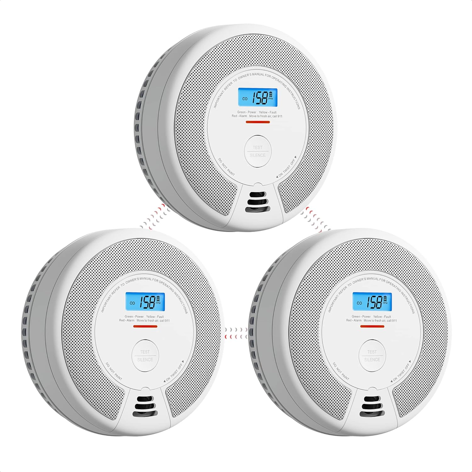 X-Sense Wireless Interconnected Combination Smoke and Carbon Monoxide Detector with LCD Display & 10-Year Battery, Over 820 ft Transmission Range