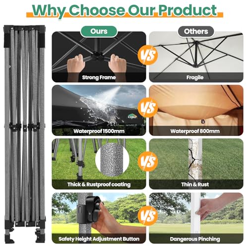 COBIZI 13x26 Pop Up Tent 13x26 Canopy with Sidewalls Heavy Duty Canopy Party Tent for Parties