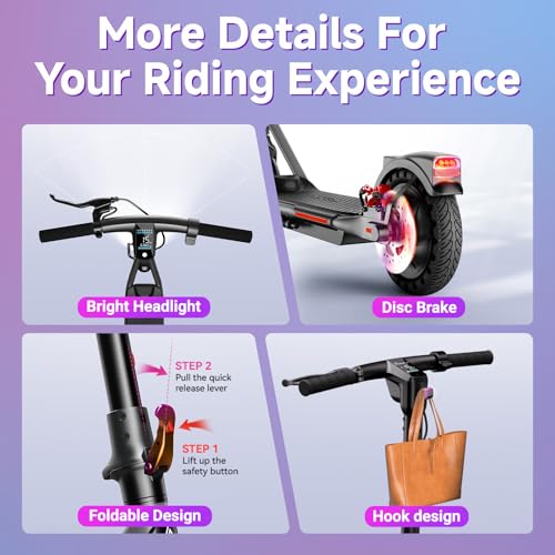 TST Electric Scooter for Adults, 19 Mph Top Speed, 15 Miles Long Range, 8.5" Solid and Pneumatic Tire, Commuting Electric Scooter with Cruise Control