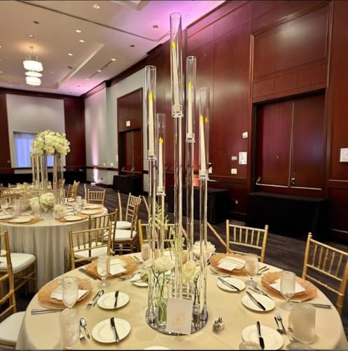 35inch 10pcs Black Candelabra Centerpieces for Tables 5 Arms Wedding centerpieces for Decorations