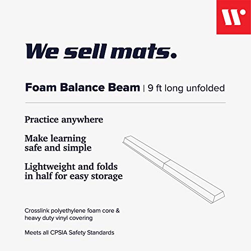 We Sell Mats 9 ft Folding Foam Balance Beam Bar and Signature Fitness 4'x8'x2" Extra Thick High Density Gymnastics Aerobics Folding Mats