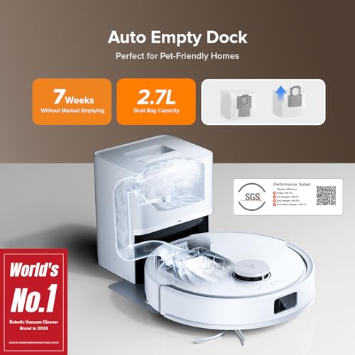roborock Q8 Max Robot Vacuum and Mop Cleaner, DuoRoller Brush, 5500Pa Strong Suction, Lidar Navigation, Obstacle Avoidance, Multi-Level Mapping