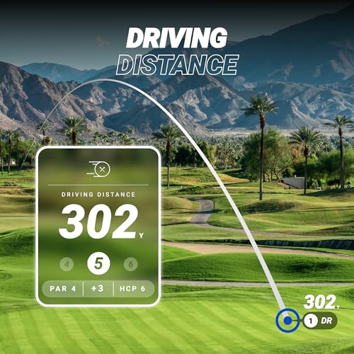 Blue Tees Golf Player+ GPS Speaker with Touch Screen Display, 10+ Hours Battery, 40,000+ Courses, Visual + Audible Distance, Hazard Distance