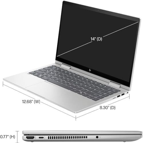 HP Envy x360 2-in-1 2023 Business Laptop 14" FHD IPS Touchscreen 10-Core Intel 7 150U 16GB DDR4 512GB SSD Intel Graphics Wi-Fi 6E Backlit Keyboard