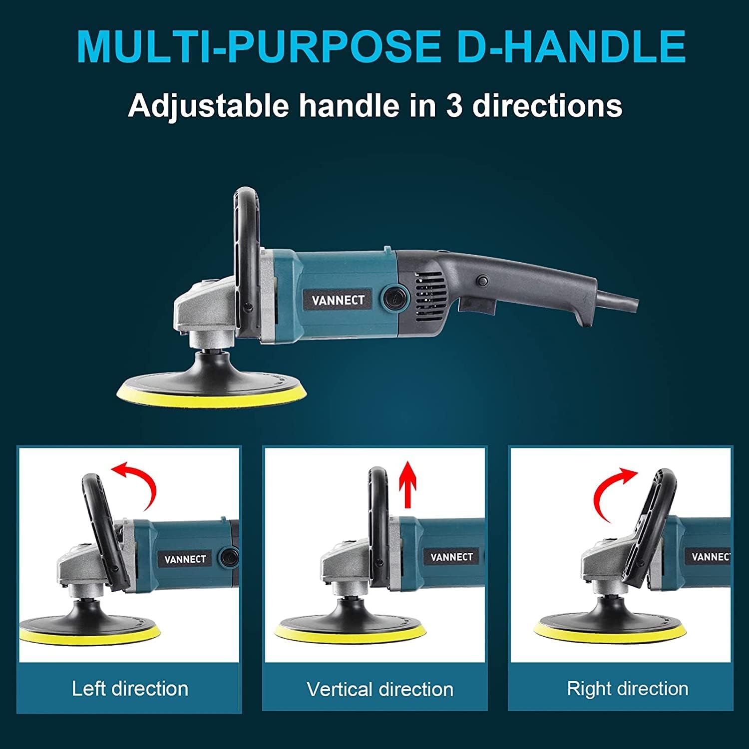 Buffer Polisher, 1200W 7-inch Car Polisher with 6 Variable Speed, 5 Foam Pads