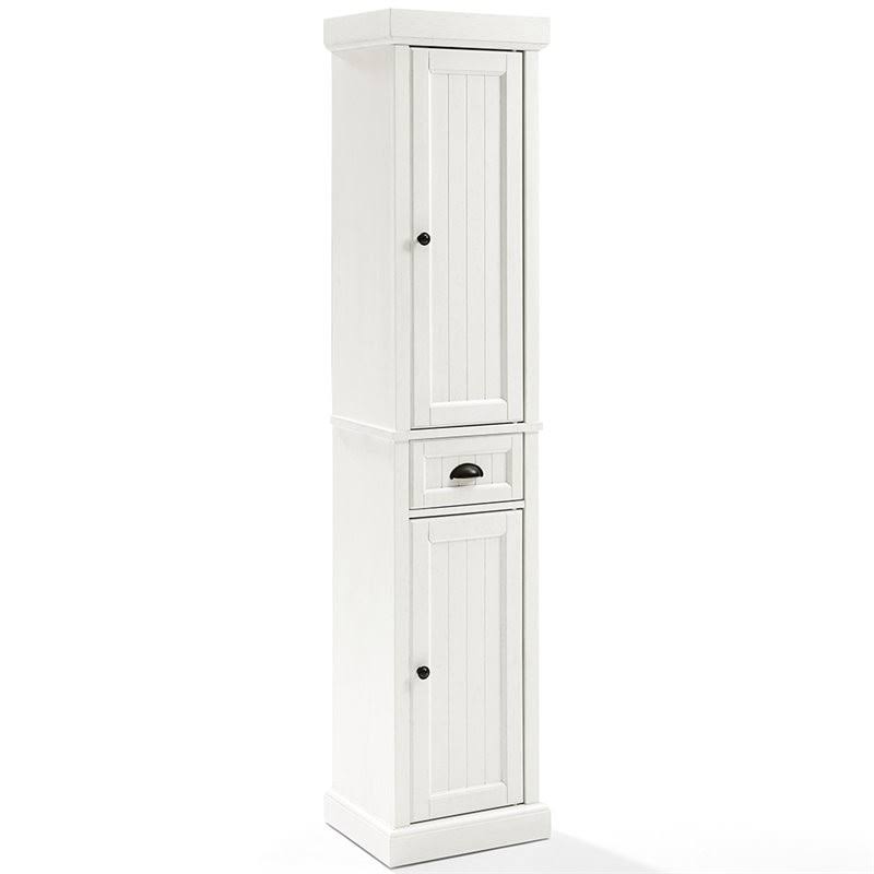 Pemberly Row 2 Drawer Linen Cabinet in Distressed White