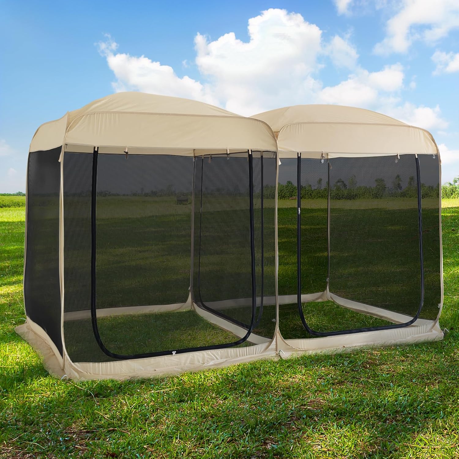 Alvantor Screen House Room 2024 Upgraded 2 in 1 Screen Tent Pop Up Gazebo with Mesh Mosquito Netting, Sun Shade Outdoor Canopy for Patio, Camping