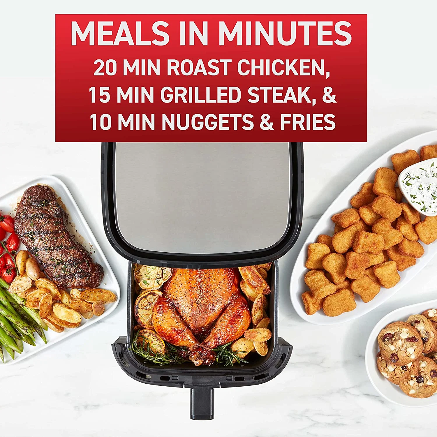 Air Fryer & Grill Combo Digital, 2-in-1, 4.4 Qrt, black