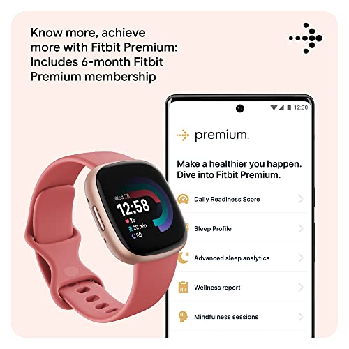 Fitbit Versa 4 Fitness Smartwatch with Daily Readiness, GPS, 24/7 Heart Rate, 40+ Exercise Modes, Sleep Tracking and more, Black/Graphite