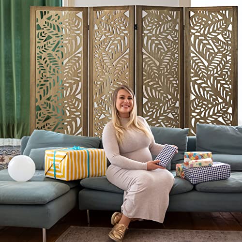 ECOMEX 6 Panel Room Divider, Cutout Room Divider Wall, Freestanding Folding Room Divider Screen
