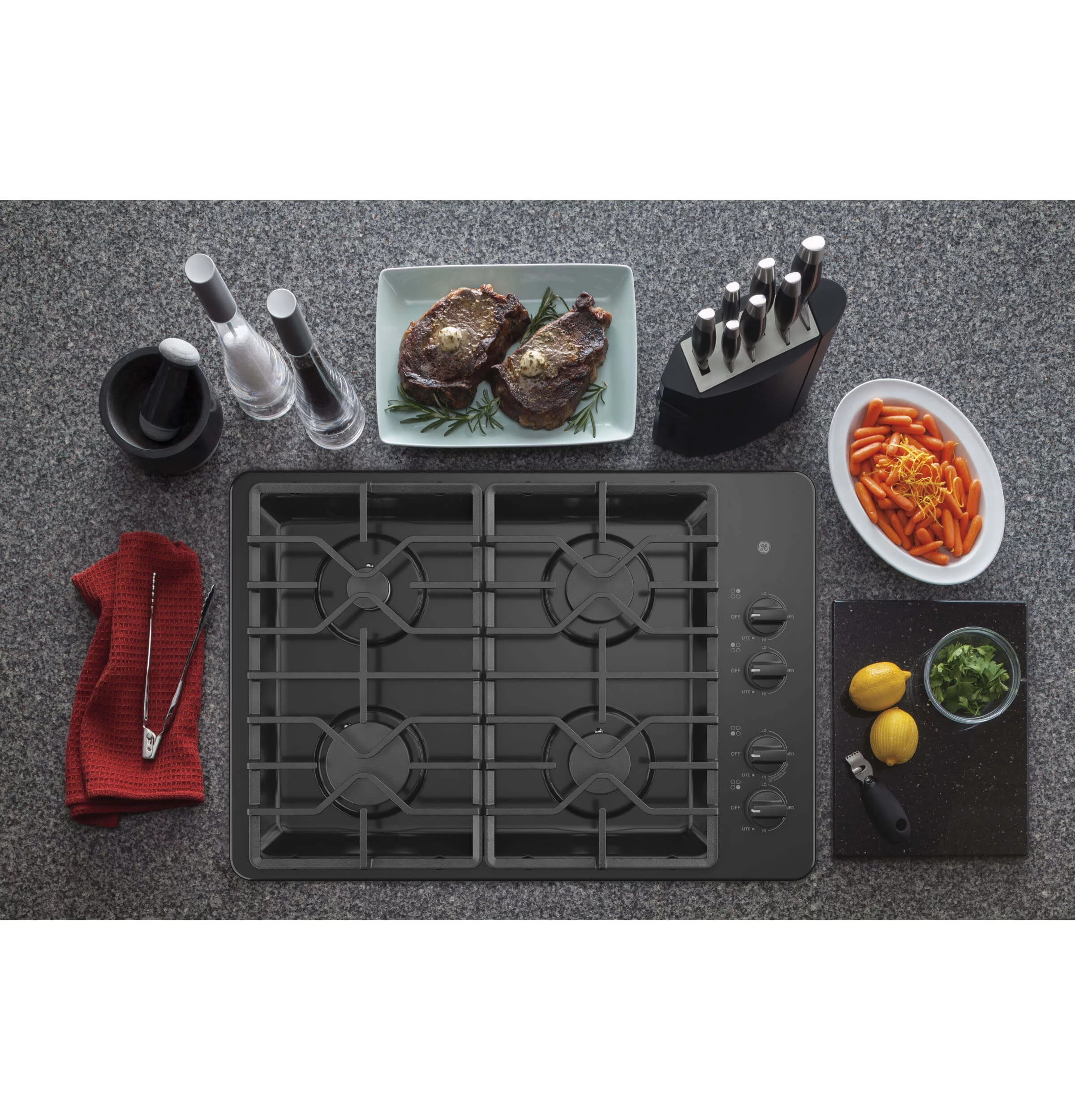 GE JGP3530DLBB 30 inch Black 4 Burner Gas Cooktop