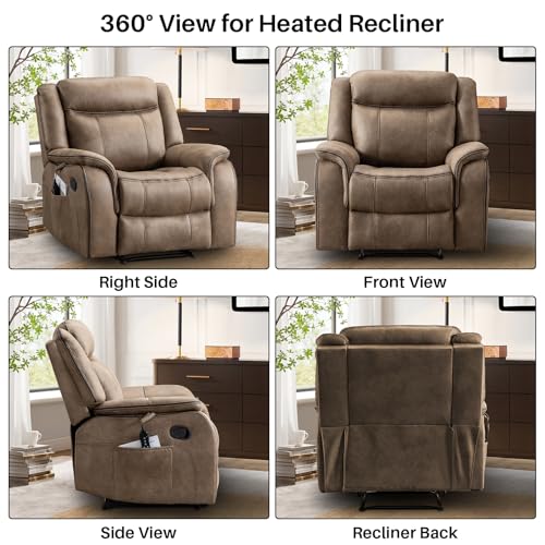 Massage Recliner Chair with Heated, Faux Leather Recliner Chairs for Adults