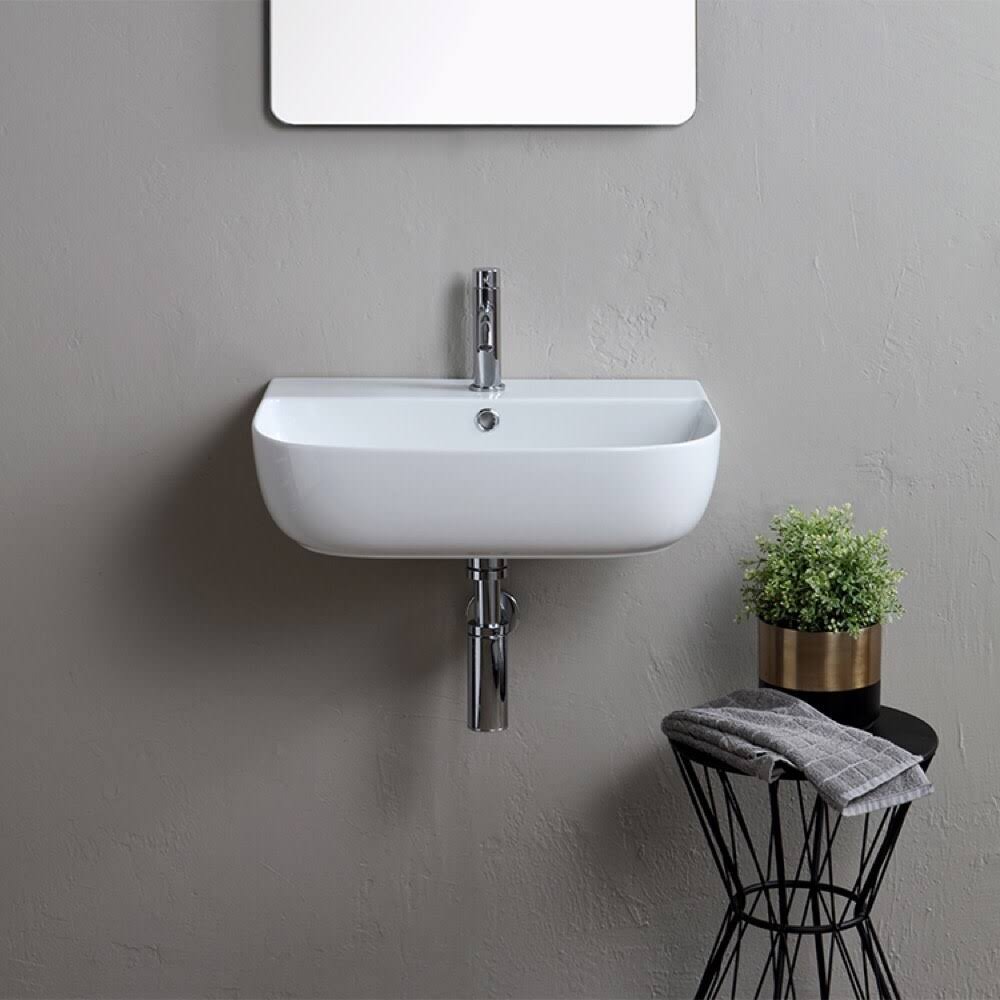 Scarabeo Glam 1811-Three Hole Bathroom Sink - White