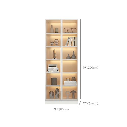 LITFAD Modern Wood Bookcase with Cabinet