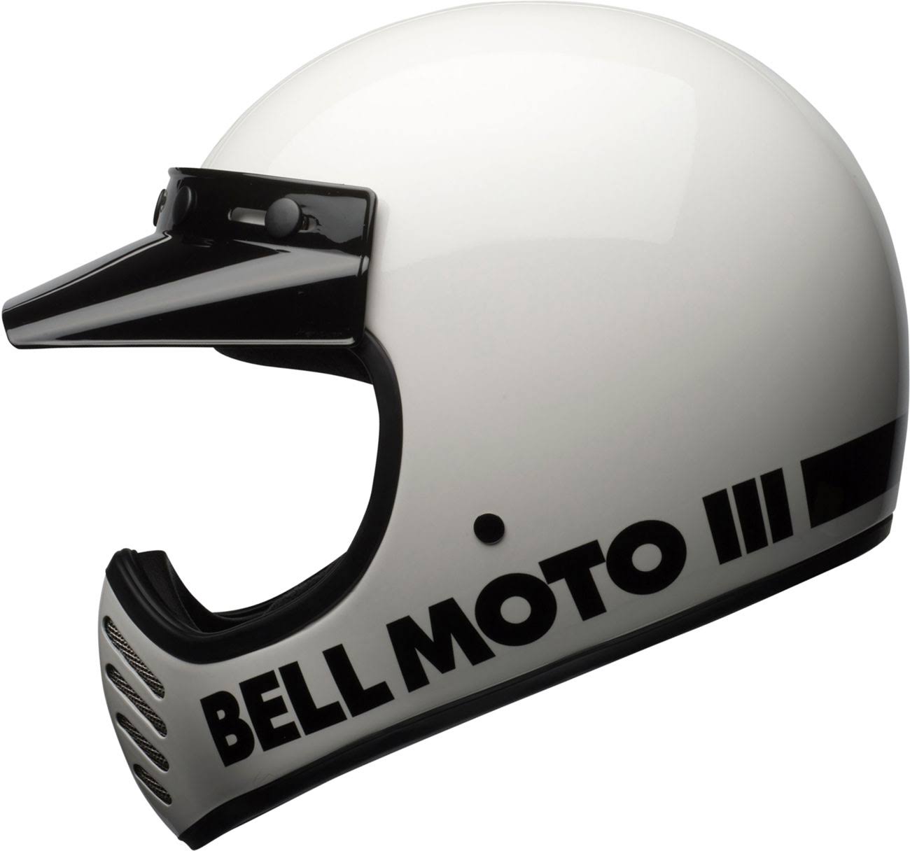 Bell Moto-3 Classic Motocross Helmet, White, Size M
