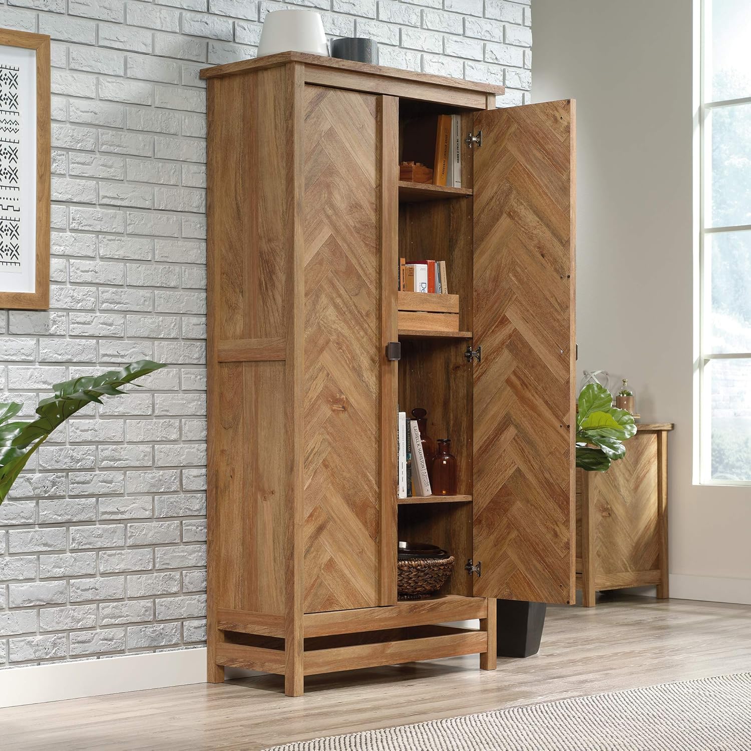 Sauder Cannery Bridge Storage Cabinet, Sindoori Mango finish