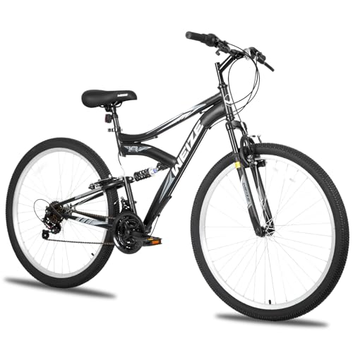 WEIZE Mountain Bike, 26 27.5 inch Outdoor Hybrid Bikes,18-Speed/High-Carbon Steel/Dual Full Suspension, Adjustable Ergonomic Seat for Men Women Adult