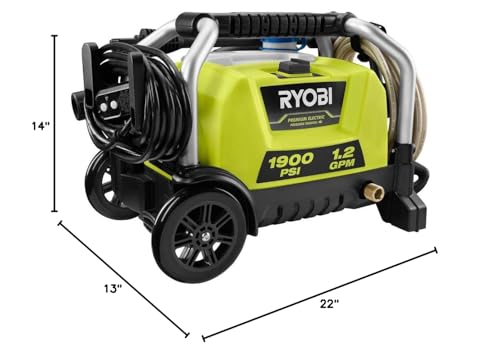 RYOBI RY1419MTVNM 1900 PSI 1.2 GPM Cold Water Wheeled Electric Pressure Washer