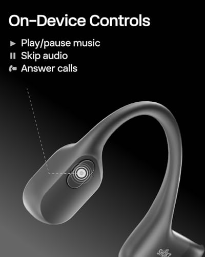 SHOKZ OpenRun - Open-Ear Bluetooth Bone Conduction Sport Headphones, Sweat Resistant Wireless Earphones for Workouts and Running, Built-in Mic