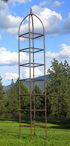 H Potter Trellis Large Obelisk for Climbing Garden Plants Weather Resistant Iron and Metal Vertical Yard Art