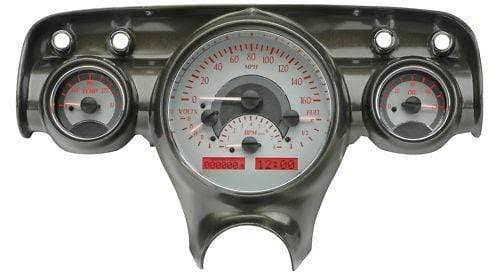 Dakota Digital 57 Chevy Car Analog Gauges System Silver Alloy Red VHX-57C-S-R