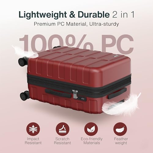 Luggage Sets 3 Piece (3-YEARS VIP SERVICE) Hardside Expandable Ultra Durable 100% PC Lightweight Carry On Travel Suitcase Set with TSA Lock Spinner