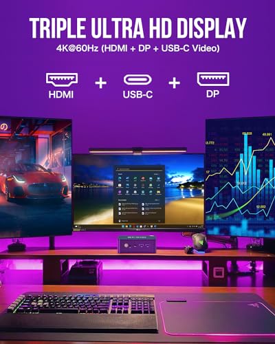 GMKtec M5 Plus Gaming Mini PC Ryzen 7 5825U (Upgraded 7430U/ 5700U), 32GB RAM 1TB SSD Dual NIC LAN 2.5GbE Desktop Computers Office Home