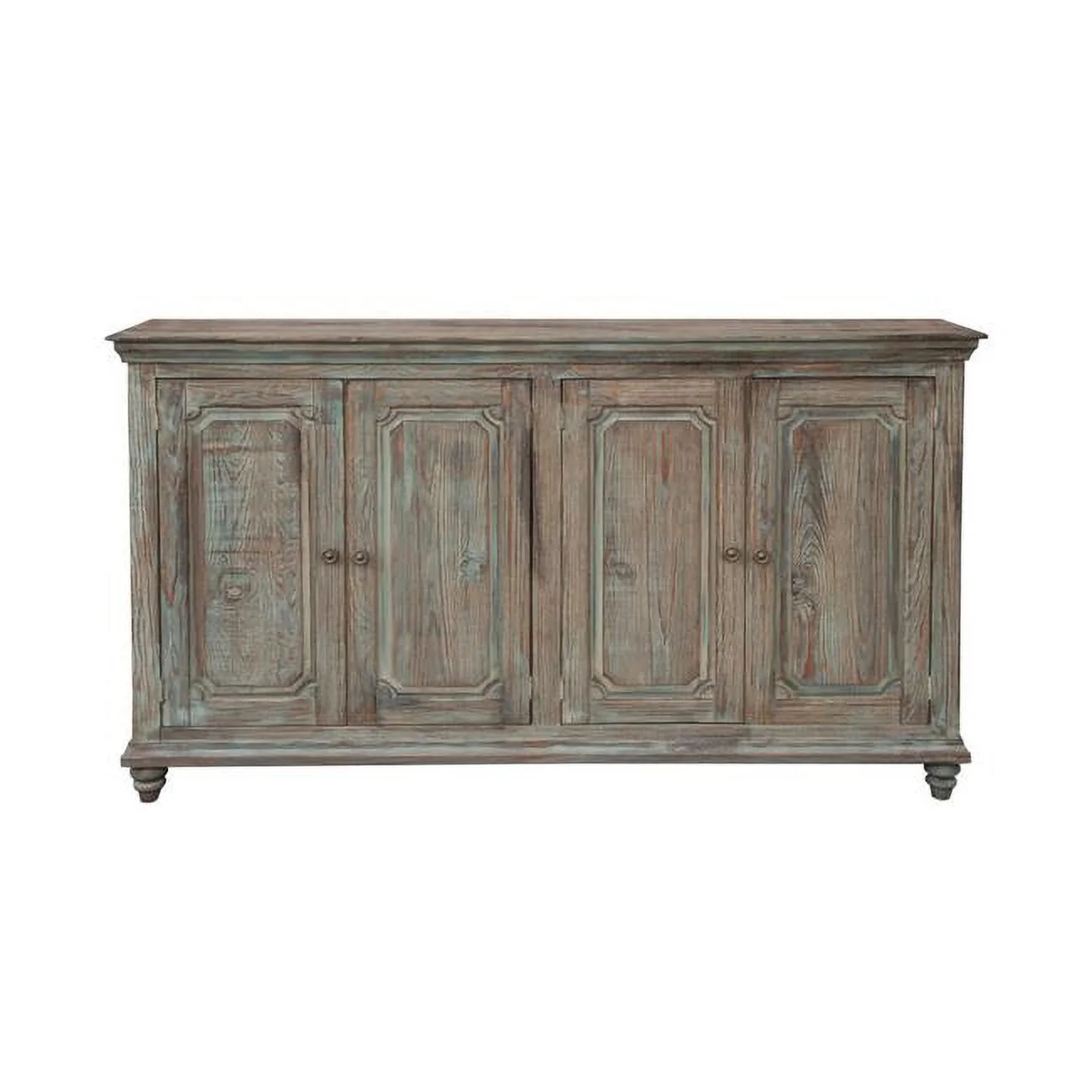 71 in. Solid & Manufactured Wood Distressed Credenza, Green