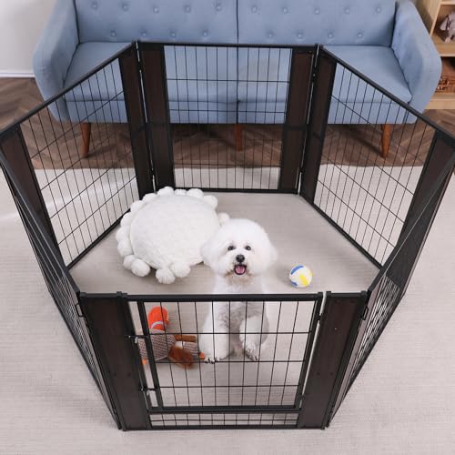 Heavy Duty Dog Playpen 32 Inch Height - Indoor Outdoor Pet Fence Enclosure for Medium and Small Dogs