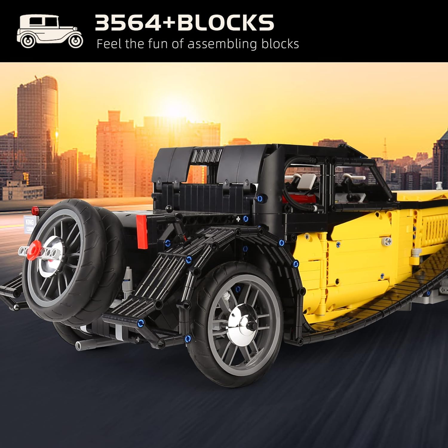 Mould King 13080 50T Classic Car Building Kits, MOC Building Blocks Set Model to Build