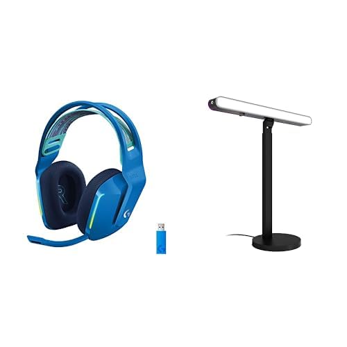 Logitech G733 Lightspeed Wireless Gaming Headset, Suspension Headband, Lightsync RGB, Blue VO!CE Mic, PRO-G Audio – Black, Gaming Headset Wireless