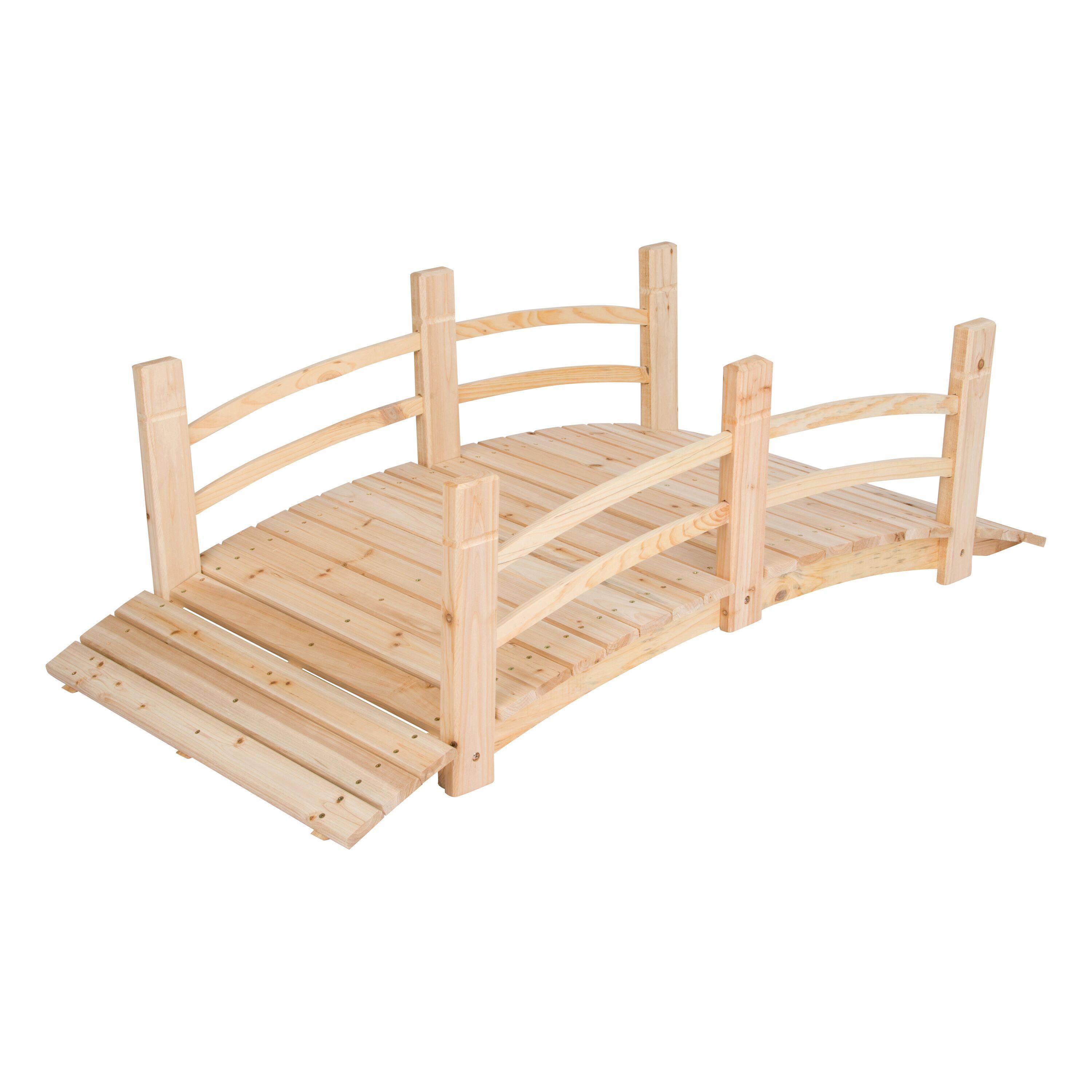 Shine Company 5 ft. Cedar Garden Bridge - Natural