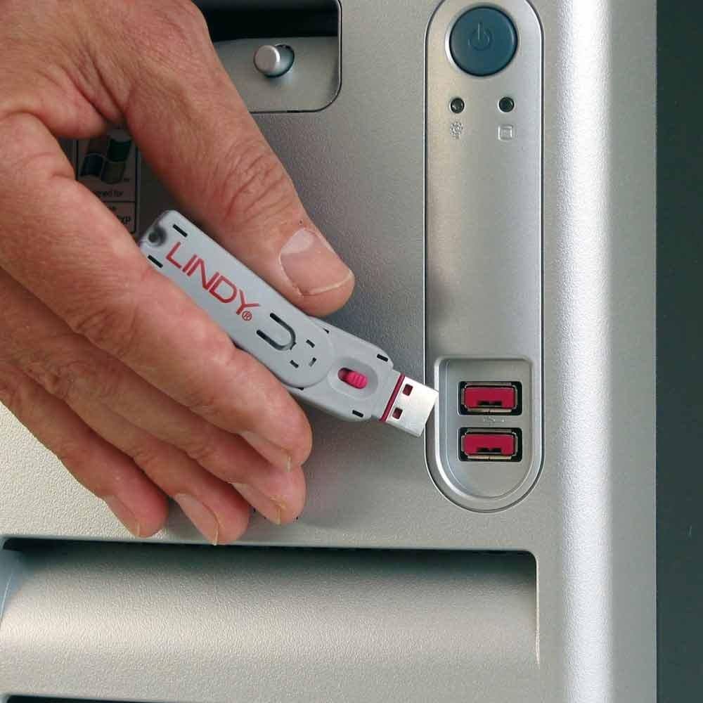 Lindy USB Port Blocker - Pack of 4, Green (40451)