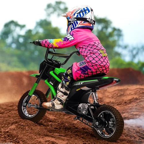 Electric Dirt Bike for Kids, 24V 350W Kids Electric Motorcycle, 3-Speed Modes & Up to 14.29 MPH, Metal Suspension Safe and Shock Proof