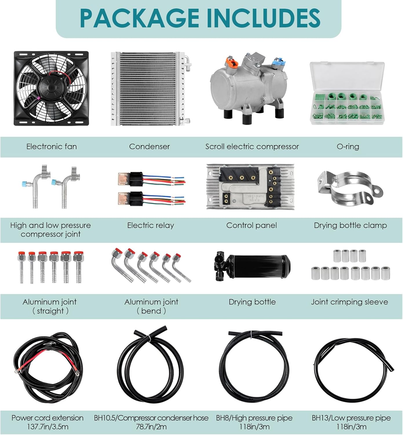 12V automobile air conditioner electric compressor, applicable to refitting automobile air conditioning system