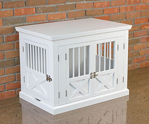 zoovilla Merry Products Triple Door Medium Dog Crate, Color White