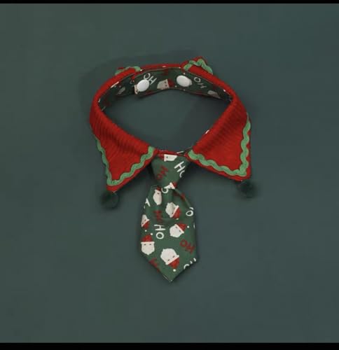 Christmas Dog Scarf Bandana Bow Tie, Adjustable 14-17 Inch Pet Neckerchief for Small Medium Dogs & Cats