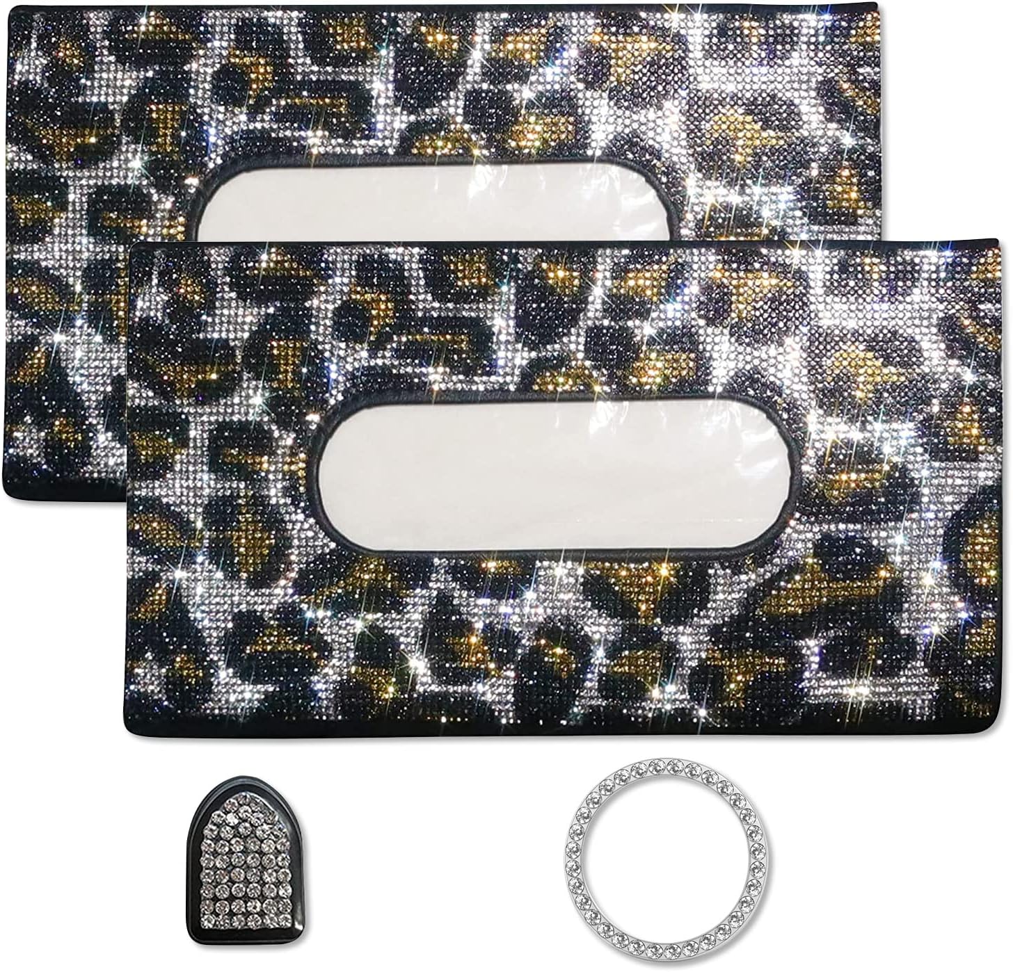 Lady Crystal Glitter Sparkly Car Visor Mask Holder Red Queen Crown Tissue Box Holder for Sun Visor Napkin Holder Paper Towel Cover Case with Bling