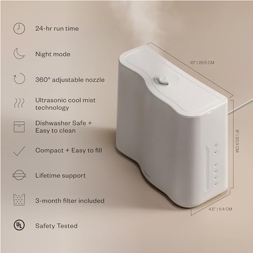 Vitruvi Cloud Humidifier for Bedroom - Smart Home Appliances