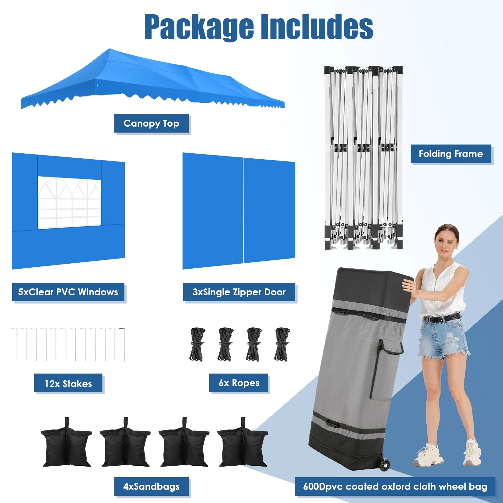 SANOPY 10X30ft Party Tents Heavy Duty Commercial Pop Up Canopy Tent with 8 Sidewalls Suit for 30 Persons Large Wedding Canopy Windproof Waterproof