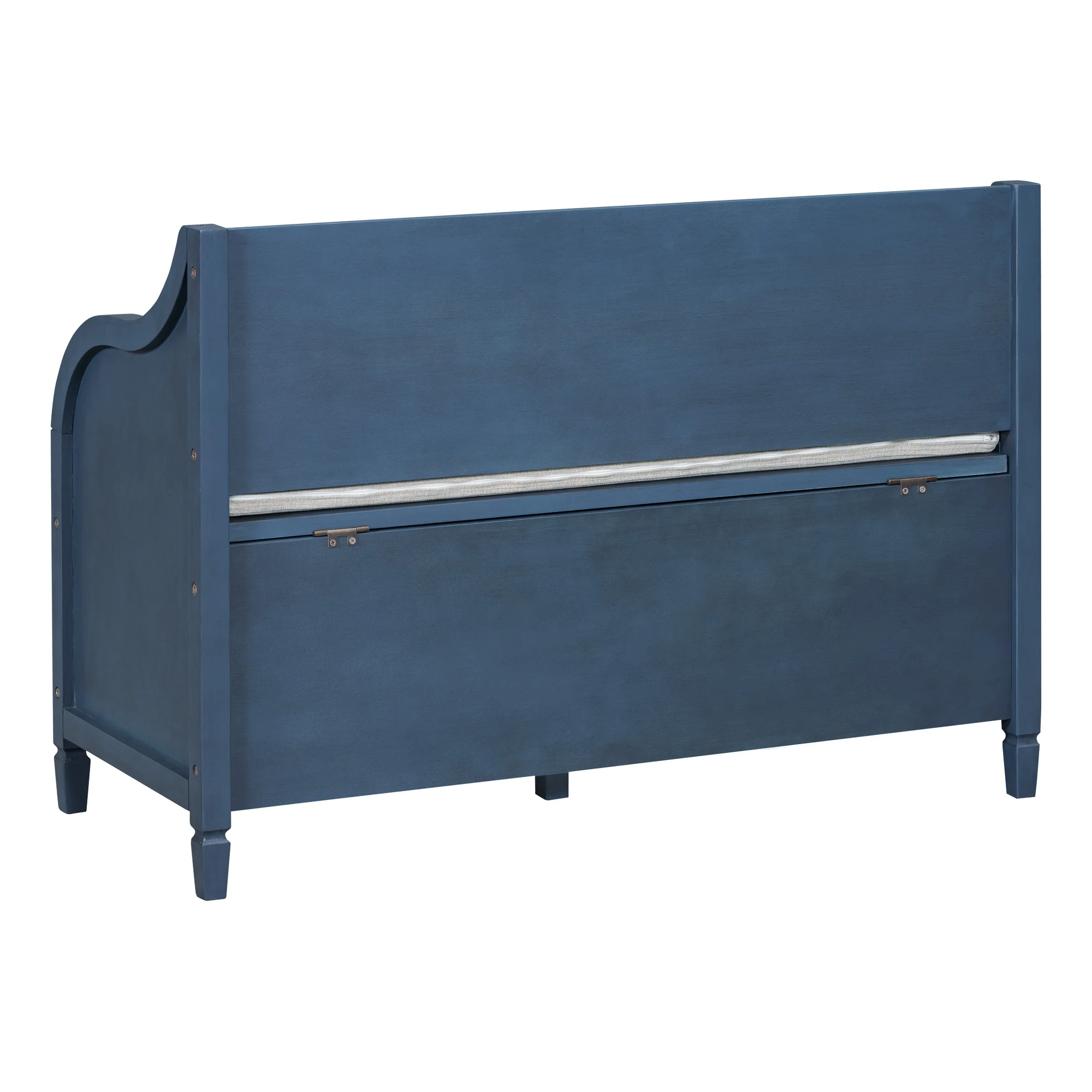 Atumon Storage Bench, Clamshell Entryway Bench, Shoe Bench with Hidden Storage, Wood Storage Cabinet with Removable Cushions and Backrest