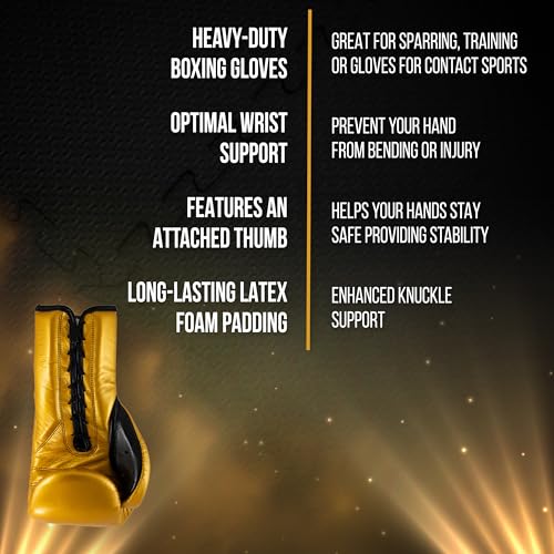 CLETO REYES Traditional Professional Boxing Gloves with Laces for Training, Sparring and Heavy Punching Bags for Men and Women, MMA, Kickboxing