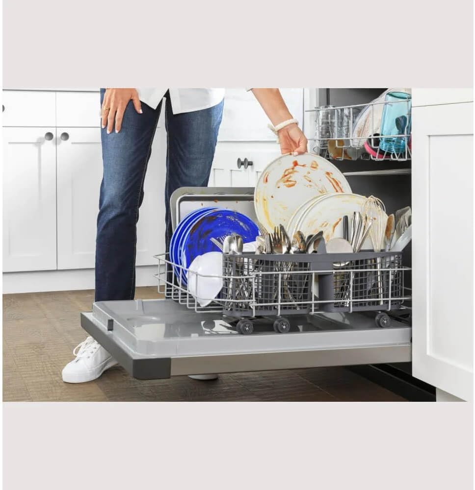 24 in. Built-In Tall Tub Front Control Black Dishwasher with Sanitize, Dry Boost, 55 dBA